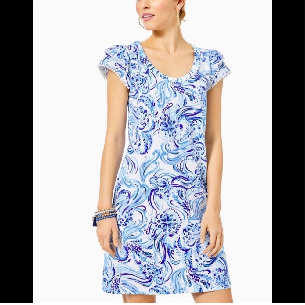 Lilly Pulitzer Bridgette Dress in Resort White Don’t be Jelly mini dress size M